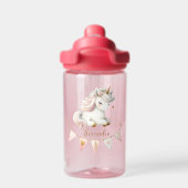 Aangepaste Cute Pink Kinder Unicorn Waterfles (Achterkant)