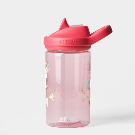 Aangepaste Cute Pink Kinder Unicorn Waterfles (Links)