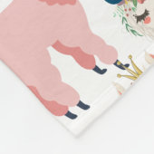 Aangepaste Cute Pink Llama en Green Cactus Fleece Deken (Hoek)