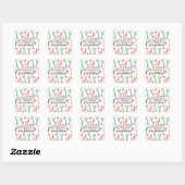 Aangepaste Cute Pink Llama en Green Cactus Vierkante Sticker (Vel)
