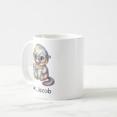 Aangepaste Cute Platypus Leest een Boek Koffiemok (Voorkant links)