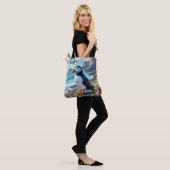 Aangepaste Cute Puffin on the Seashore-thema Tote Bag (Op model)