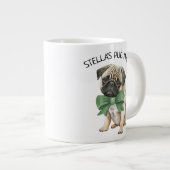Aangepaste Cute Pug Grote Koffiekop (Voorkant rechts)