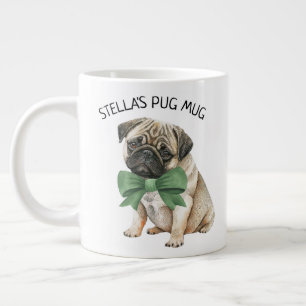 Aangepaste Cute Pug Grote Koffiekop