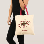 Aangepaste Cute Puppy And Hearts Tote Bag (Voorkant (product))