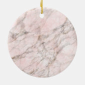 Aangepaste Cute Puppy-foto op chic grijs roze marm Keramisch Ornament (Achterkant)