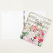 Aangepaste cute retro bloem strepen leraar chic planner (Display)