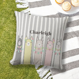 Aangepaste Cute Retro Colorful Llamas Buitenkussen