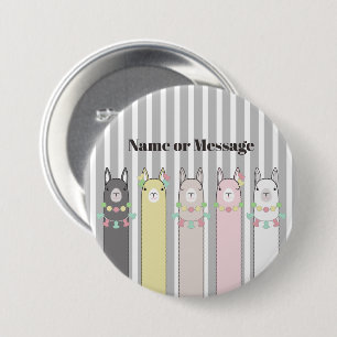 Aangepaste Cute Retro Colorful Llamas Ronde Button 7,6 Cm