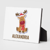 Aangepaste cute Rudolph rendier Kerstman Kerstmis Fotoplaat (Zijkant)