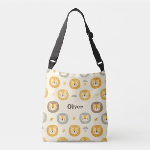 Aangepaste Cute Safari Leeuwengezicht Patroon  Crossbody Tas