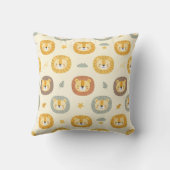 Aangepaste Cute Safari Leeuwengezicht Patroon Kussen (Achterkant)