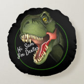 Aangepaste Cute Scary T-Rex Dinosaur Rond Kussen (Voorkant)