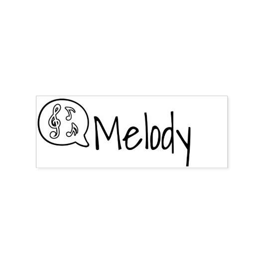 Aangepaste Cute Simple Treble Clef Symbol Name Rubberstempel (Afrduk)