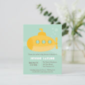 Aangepaste Cute Submarine Underwater Baby Shower Kaart (Staand voorkant)