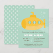 Aangepaste Cute Submarine Underwater Baby Shower Kaart (Voorkant / Achterkant)