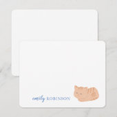 Aangepaste Cute Tabby Cat Note Kaart Notitiekaartje (Voorkant / Achterkant)