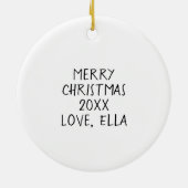 Aangepaste Cute Turtle Cartoon Name Keramisch Ornament (Achterkant)