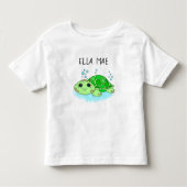 Aangepaste Cute Turtle Cartoon Name Kinder Shirts (Voorkant)