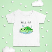 Aangepaste Cute Turtle Cartoon Name Kinder Shirts