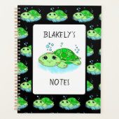 Aangepaste Cute Turtle Cartoon Name Planner (Voorkant)