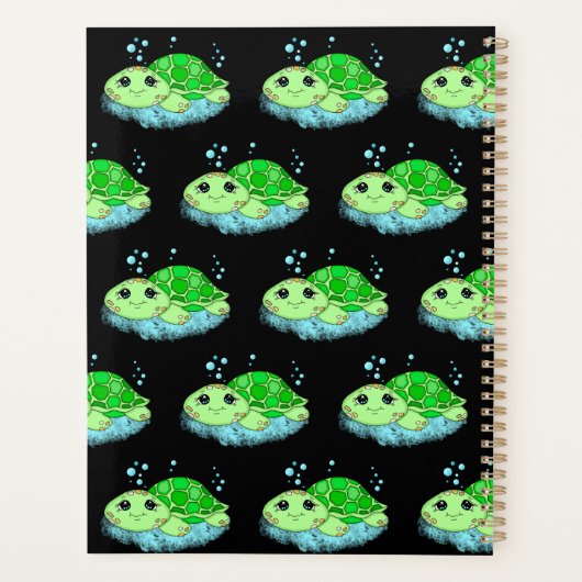 Aangepaste Cute Turtle Cartoon Name Planner (Achterkant)