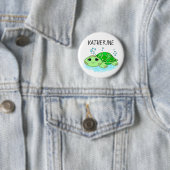 Aangepaste Cute Turtle Cartoon Name Ronde Button 5,7 Cm (In situ)