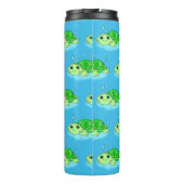 Aangepaste Cute Turtle Cartoon Name Thermosbeker (Achterkant)