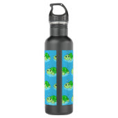 Aangepaste Cute Turtle Cartoon Name Waterfles (Achterkant)