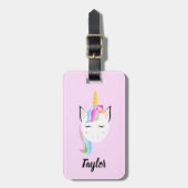 Aangepaste Cute Unicorn Bagagelabel (Voorkant verticaal)