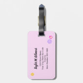 Aangepaste Cute Unicorn Bagagelabel (Achterkant verticaal)