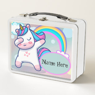 Aangepaste Cute Unicorn Metal Lunch Box
