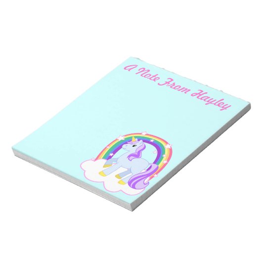 Aangepaste Cute Unicorn Note Pad Notitieblok (Linkerzijde)