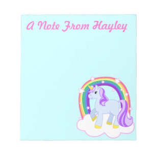 Aangepaste Cute Unicorn Note Pad Notitieblok