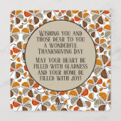 Aangepaste Cute With Love Thanksgiving-vakantiekaa Feestdagenkaart (Achterkant)