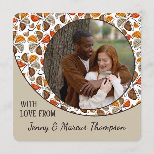 Aangepaste Cute With Love Thanksgiving-vakantiekaa Feestdagenkaart (Voorkant)