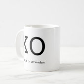 Aangepaste Cute XO Hugs & Kisses Koffiemok (Voorkant links)