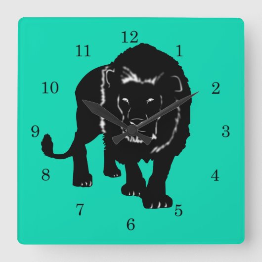 Aangepaste cvolors wandklok met leeuw - Art  (Voorkant)