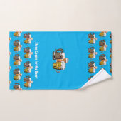 Aangepaste cyaan blauwe bier bad handdoek (Handdoek)
