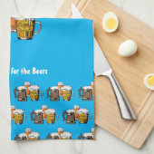 Aangepaste cyaan blauwe bier theedoek (Quarter Fold)