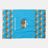 Aangepaste cyaan blauwe bier theedoek (Horizontaal)