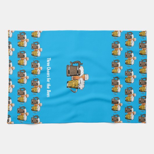 Aangepaste cyaan blauwe bier theedoek (Horizontaal)