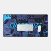 Aangepaste Cyber Blue PCB-printplaat Tech Art Bureaumat (Keyboard & Muis)