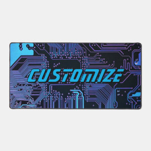 Aangepaste Cyber Blue PCB-printplaat Tech Art Bureaumat