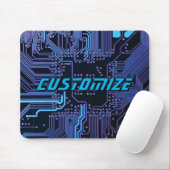 Aangepaste Cyber Blue PCB-printplaat Tech Art Muismat (Met muis)