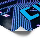 Aangepaste Cyber Blue PCB-printplaat Tech Art Perfect Poster (Hoek)