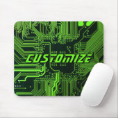 Aangepaste Cyber Groen PCB Printplaat Tech Kunst Muismat (Met muis)