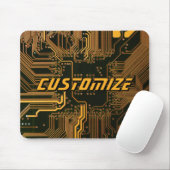 Aangepaste Cyber Orange PCB-printplaat Tech Art Muismat (Met muis)