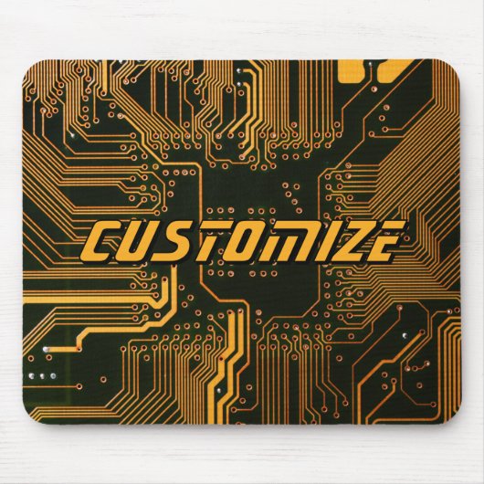 Aangepaste Cyber Orange PCB-printplaat Tech Art Muismat (Voorkant)