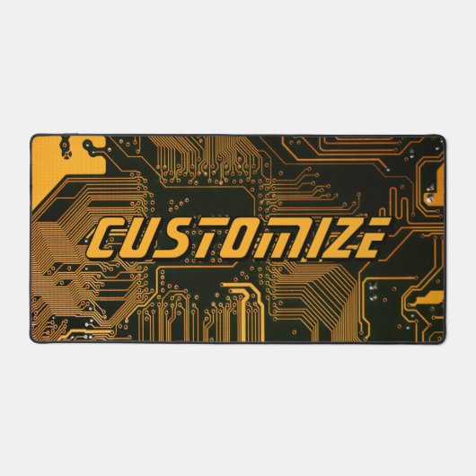 Aangepaste Cyber Oranje PCB Printplaat Tech Kunst Bureaumat (Voorkant)